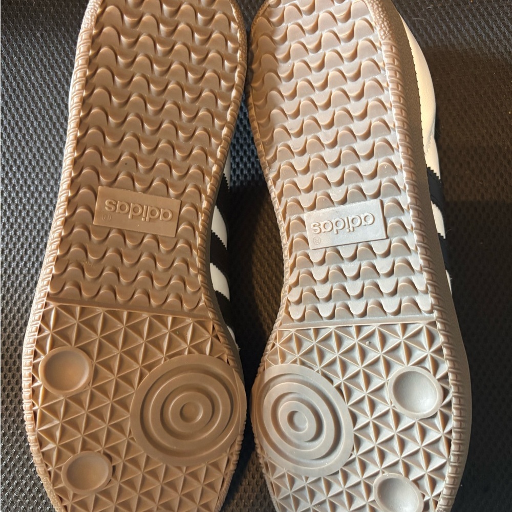 Adidas Men's Samba White and Black Striped Sneakers - Picture 2 of 3
